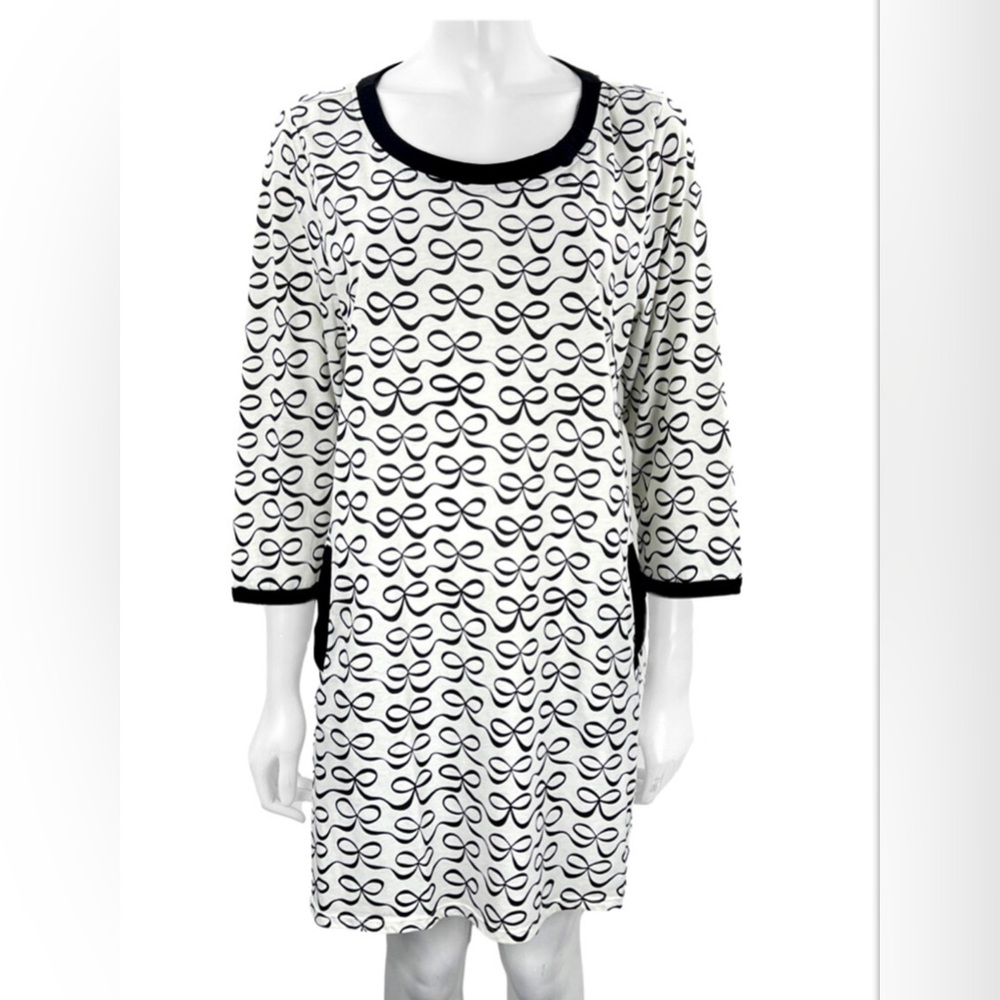 NWT! Kate Spade Dream a Little Dream Sleep Shirt Nightgown Black/White B…